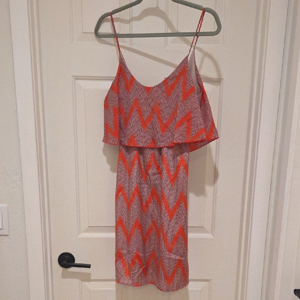 Stylish Orange Zigzag Dress